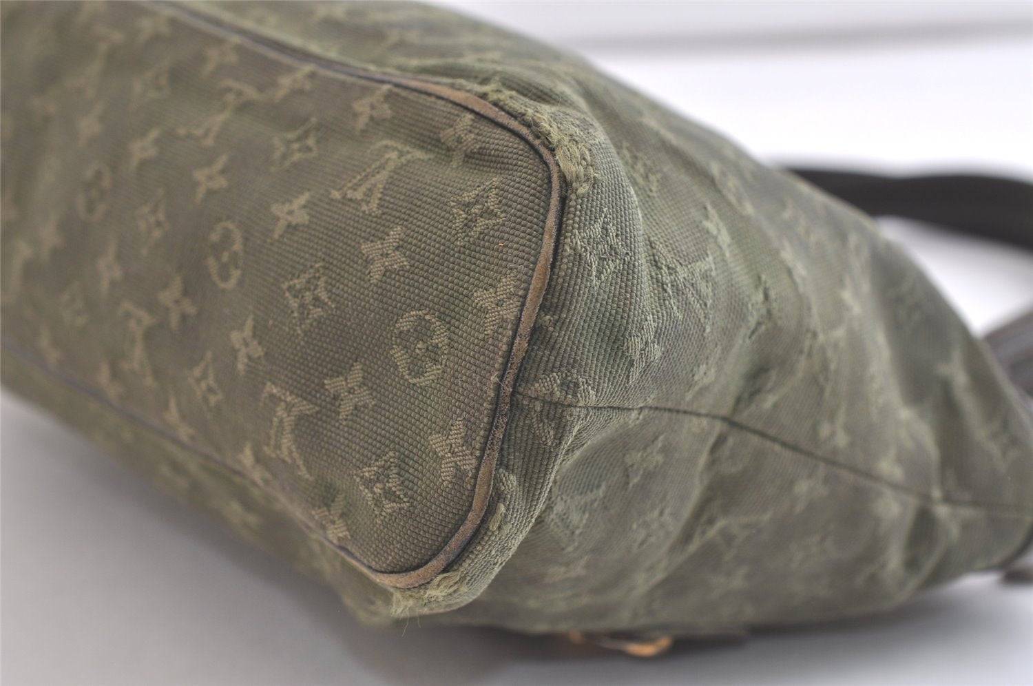 Auth Louis Vuitton Monogram Mini Lucille PM Hand Bag Green Khaki M92682 LV 3306K