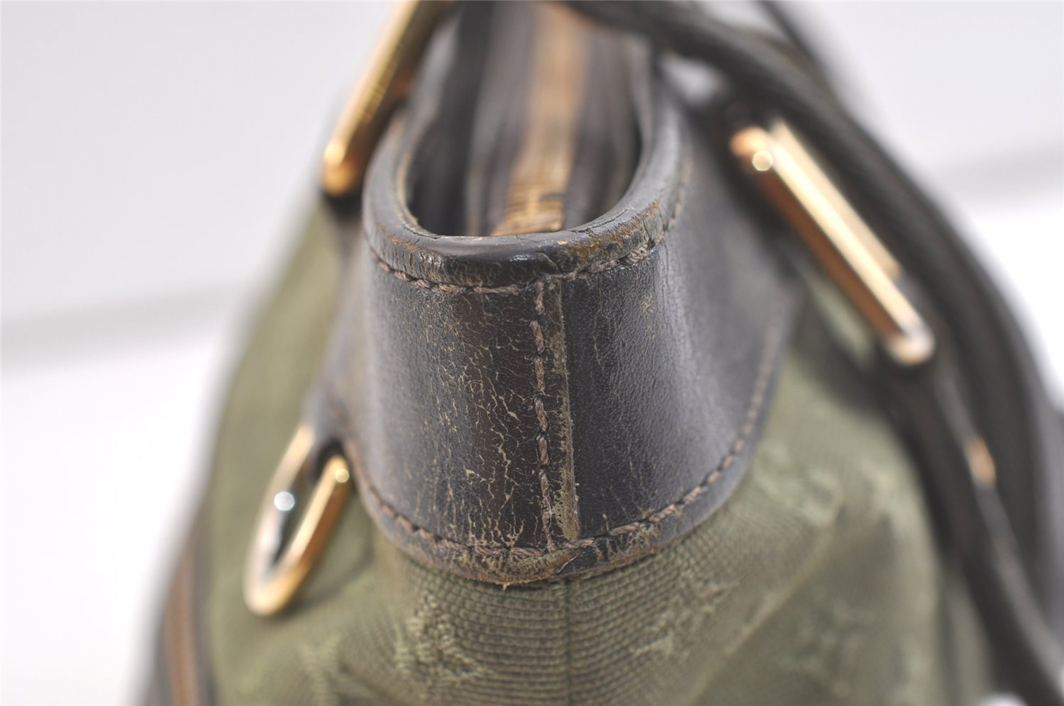 Auth Louis Vuitton Monogram Mini Lucille PM Hand Bag Green Khaki M92682 LV 3306K