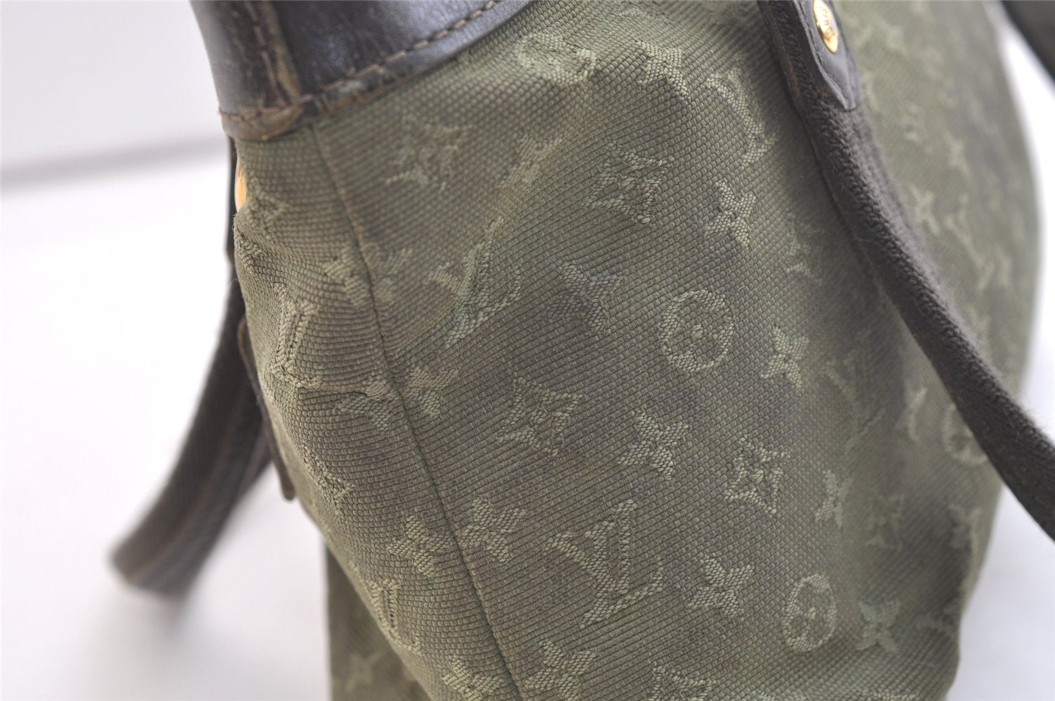 Auth Louis Vuitton Monogram Mini Lucille PM Hand Bag Green Khaki M92682 LV 3306K