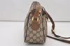 Authentic GUCCI Web Sherry Line Shoulder Bag GG PVC Leather Brown Junk 3307J