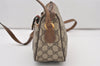 Authentic GUCCI Web Sherry Line Shoulder Bag GG PVC Leather Brown Junk 3307J