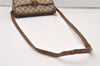 Authentic GUCCI Web Sherry Line Shoulder Bag GG PVC Leather Brown Junk 3307J