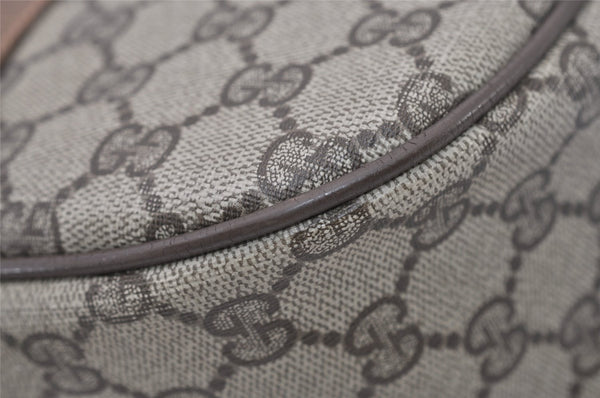 Authentic GUCCI Web Sherry Line Shoulder Bag GG PVC Leather Brown Junk 3307J