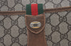 Authentic GUCCI Web Sherry Line Shoulder Bag GG PVC Leather Brown Junk 3307J