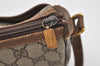 Authentic GUCCI Web Sherry Line Shoulder Bag GG PVC Leather Brown Junk 3307J