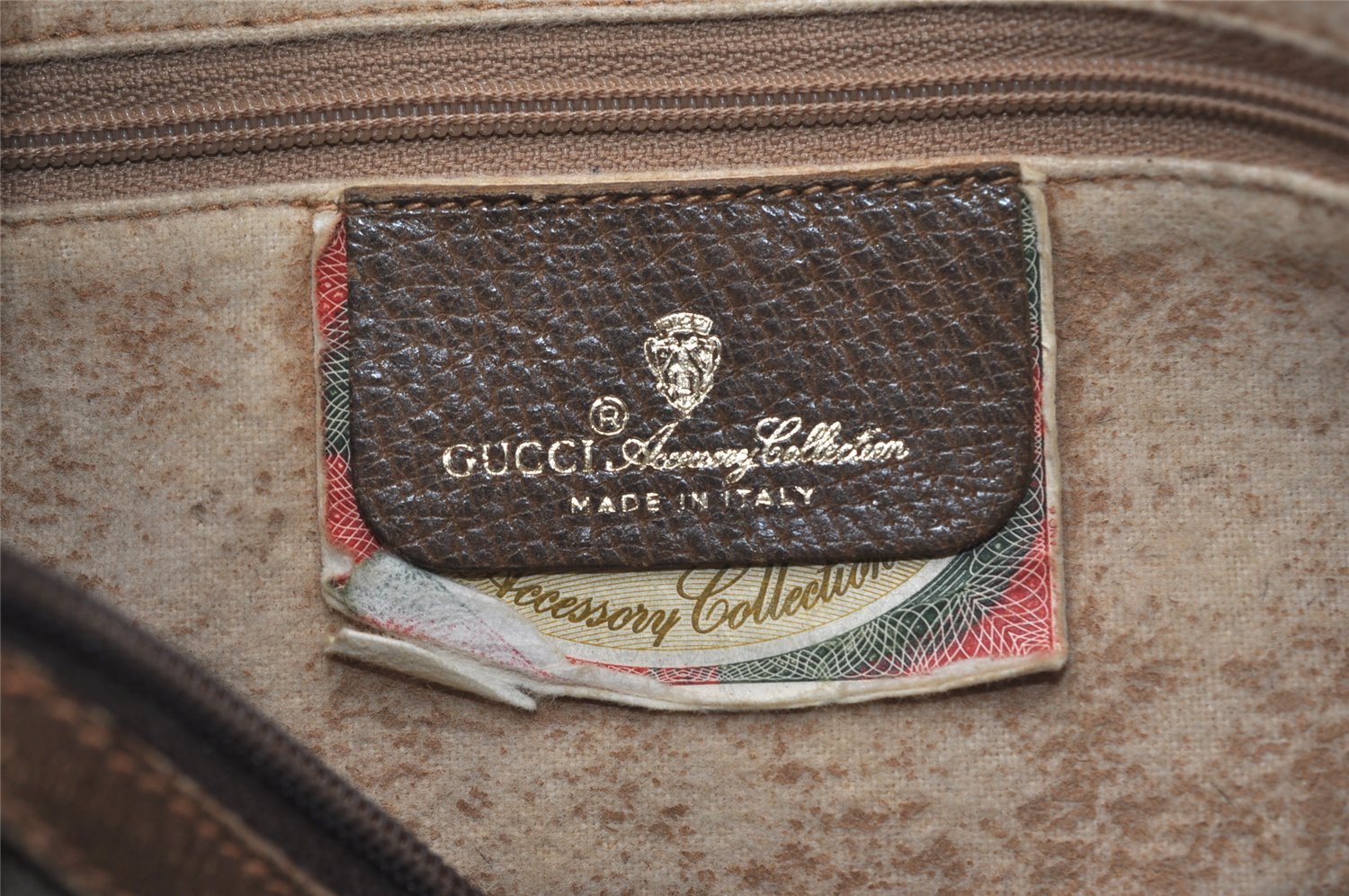 Authentic GUCCI Web Sherry Line Shoulder Bag GG PVC Leather Brown Junk 3307J