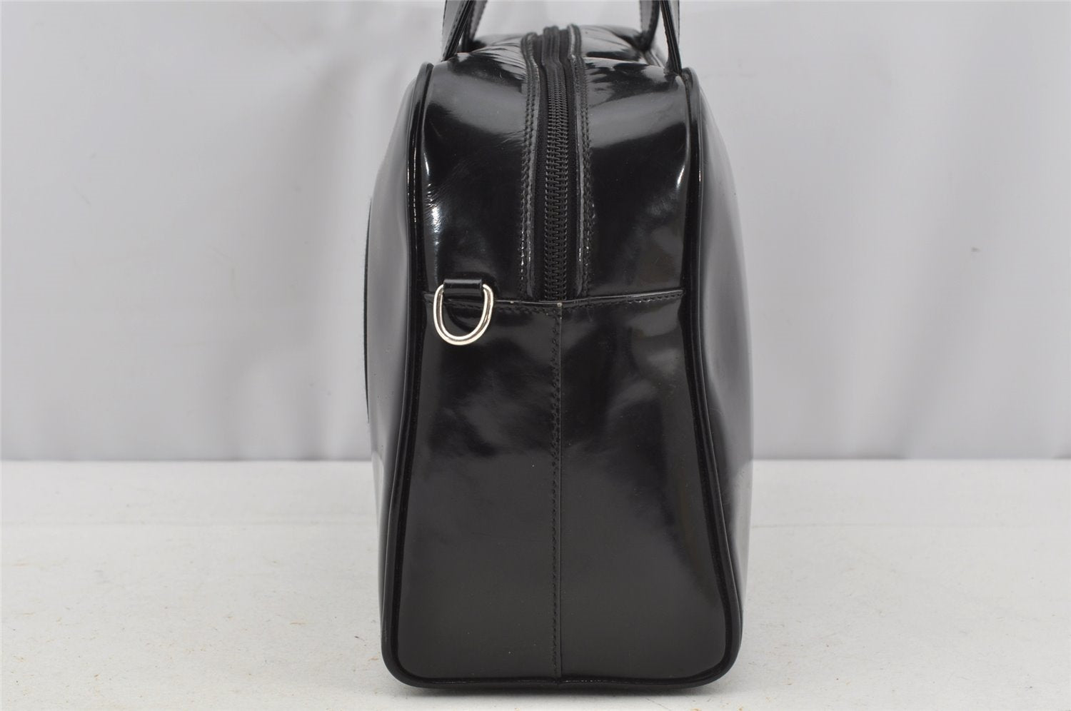 Authentic GUCCI Vintage 2Way Shoulder Hand Bag Purse Enamel Black Junk 3308J