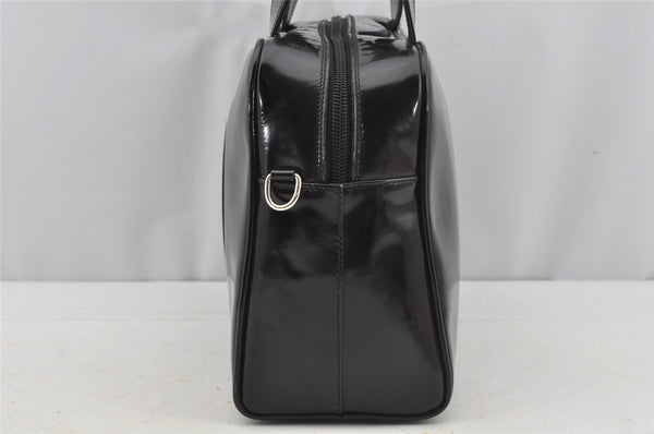 Authentic GUCCI Vintage 2Way Shoulder Hand Bag Purse Enamel Black Junk 3308J