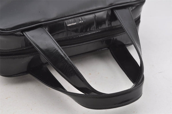 Authentic GUCCI Vintage 2Way Shoulder Hand Bag Purse Enamel Black Junk 3308J