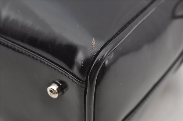 Authentic GUCCI Vintage 2Way Shoulder Hand Bag Purse Enamel Black Junk 3308J