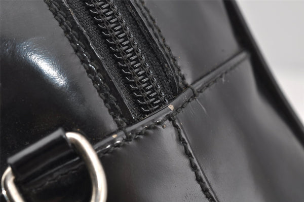 Authentic GUCCI Vintage 2Way Shoulder Hand Bag Purse Enamel Black Junk 3308J