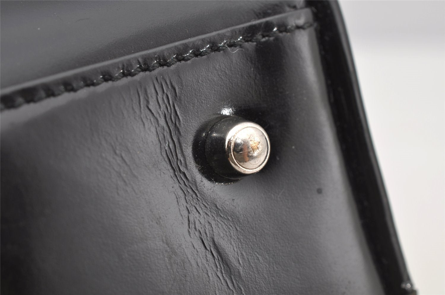 Authentic GUCCI Vintage 2Way Shoulder Hand Bag Purse Enamel Black Junk 3308J