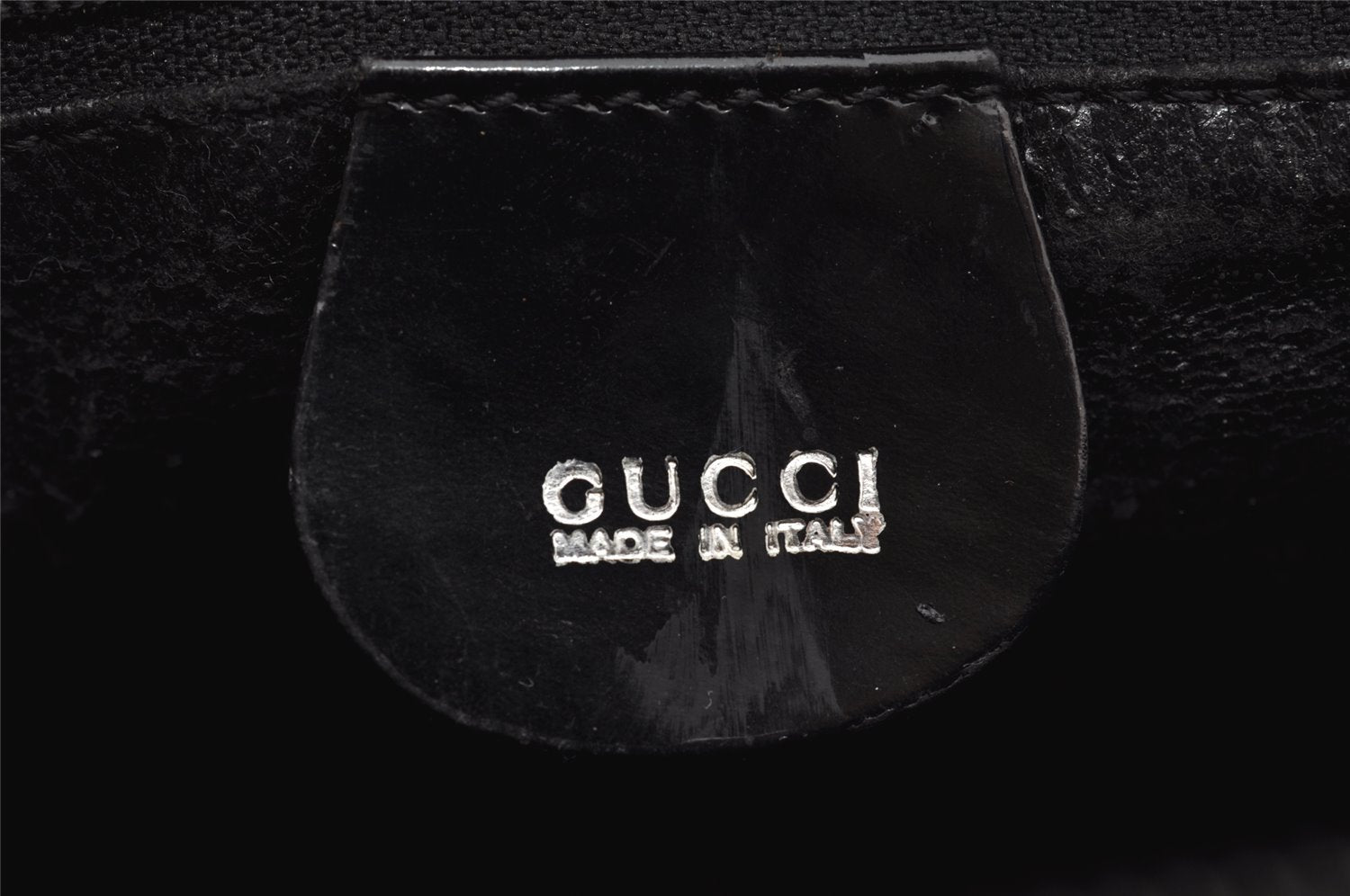 Authentic GUCCI Vintage 2Way Shoulder Hand Bag Purse Enamel Black Junk 3308J