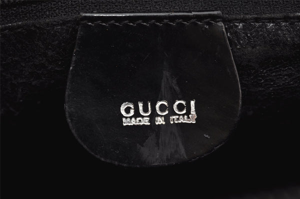 Authentic GUCCI Vintage 2Way Shoulder Hand Bag Purse Enamel Black Junk 3308J