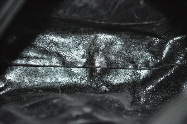 Authentic GUCCI Vintage 2Way Shoulder Hand Bag Purse Enamel Black Junk 3308J