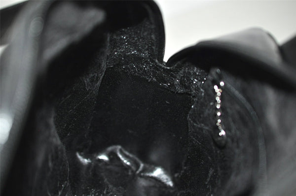 Authentic GUCCI Vintage 2Way Shoulder Hand Bag Purse Enamel Black Junk 3308J