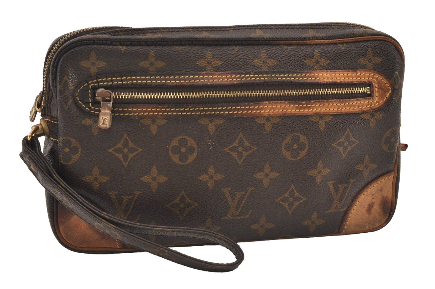 Authentic Louis Vuitton Monogram Marly Dragonne GM M51825 Clutch Hand Bag 3309J
