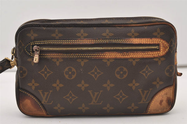 Authentic Louis Vuitton Monogram Marly Dragonne GM M51825 Clutch Hand Bag 3309J