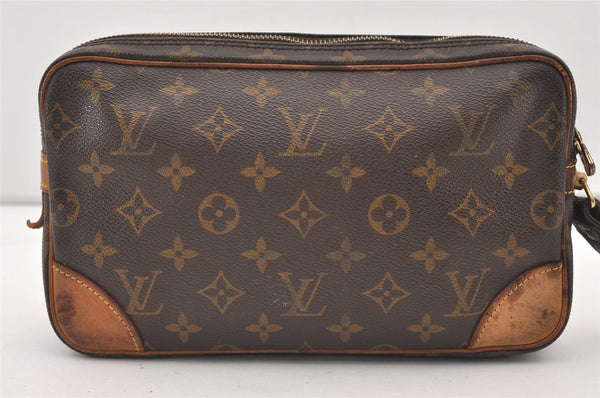 Authentic Louis Vuitton Monogram Marly Dragonne GM M51825 Clutch Hand Bag 3309J