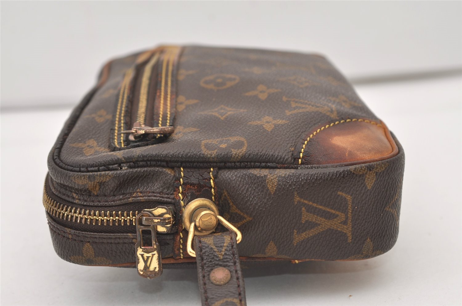 Authentic Louis Vuitton Monogram Marly Dragonne GM M51825 Clutch Hand Bag 3309J