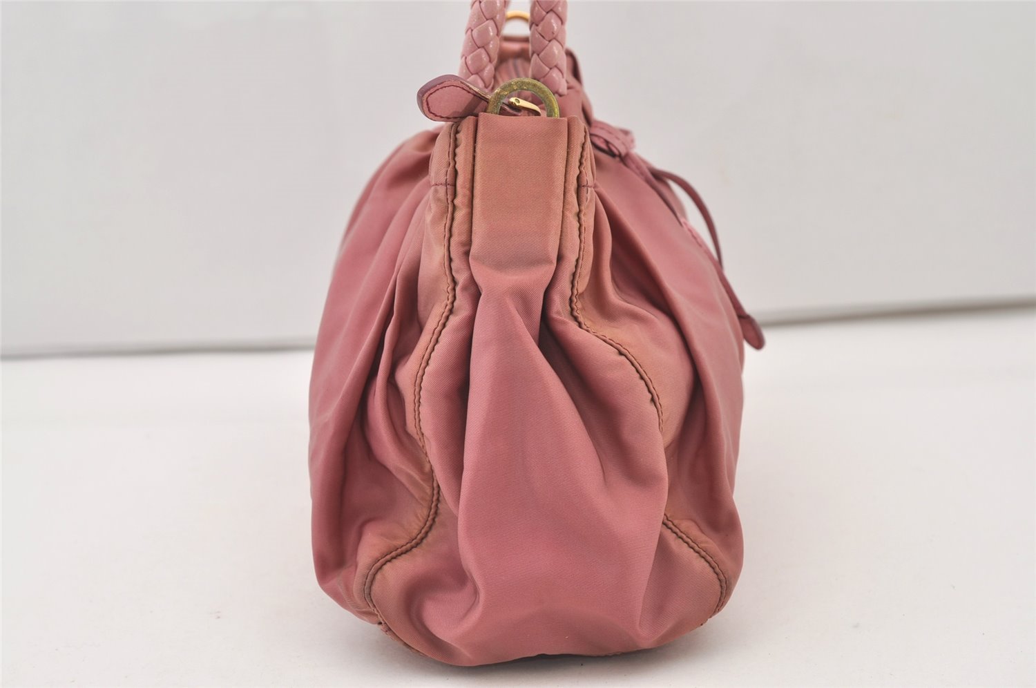 Authentic PRADA Nylon Tessuto Leather 2Way Shoulder Hand Bag BN1631 Pink 3312J