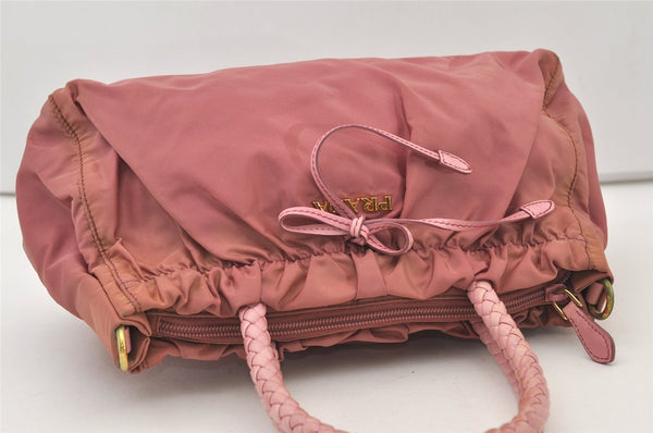 Authentic PRADA Nylon Tessuto Leather 2Way Shoulder Hand Bag BN1631 Pink 3312J