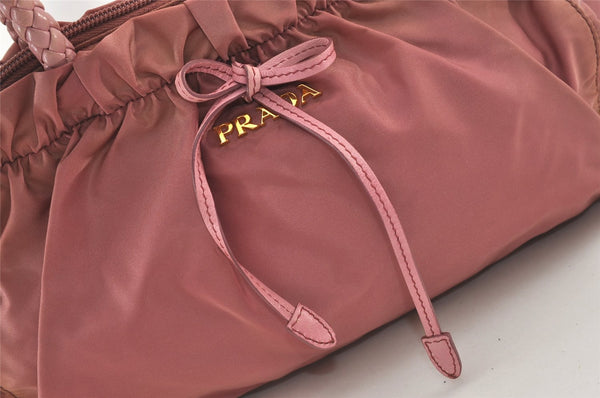 Authentic PRADA Nylon Tessuto Leather 2Way Shoulder Hand Bag BN1631 Pink 3312J