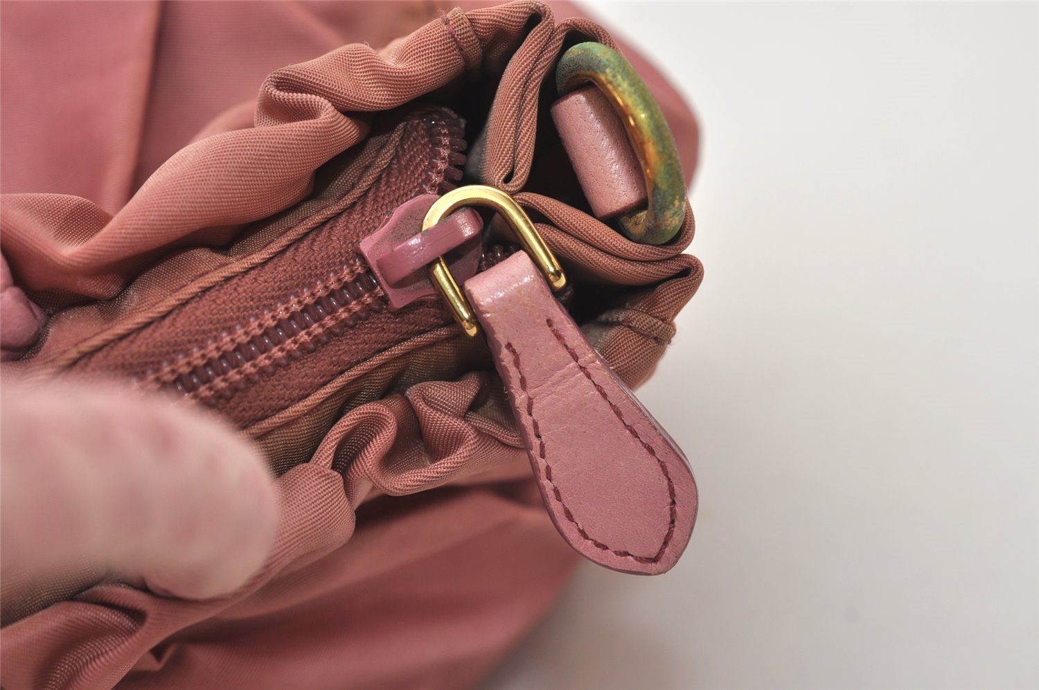 Authentic PRADA Nylon Tessuto Leather 2Way Shoulder Hand Bag BN1631 Pink 3312J