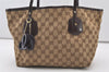 Authentic GUCCI Jolie Shoulder Hand Tote Bag GG Canvas Enamel 211976 Brown 3313J