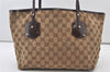 Authentic GUCCI Jolie Shoulder Hand Tote Bag GG Canvas Enamel 211976 Brown 3313J