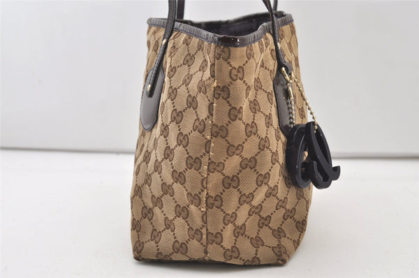Authentic GUCCI Jolie Shoulder Hand Tote Bag GG Canvas Enamel 211976 Brown 3313J