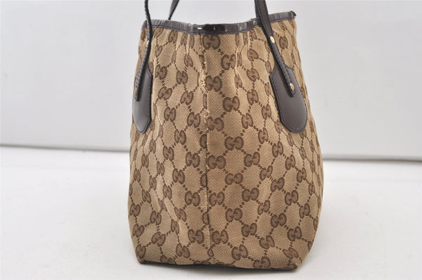 Authentic GUCCI Jolie Shoulder Hand Tote Bag GG Canvas Enamel 211976 Brown 3313J