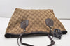 Authentic GUCCI Jolie Shoulder Hand Tote Bag GG Canvas Enamel 211976 Brown 3313J