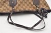 Authentic GUCCI Jolie Shoulder Hand Tote Bag GG Canvas Enamel 211976 Brown 3313J