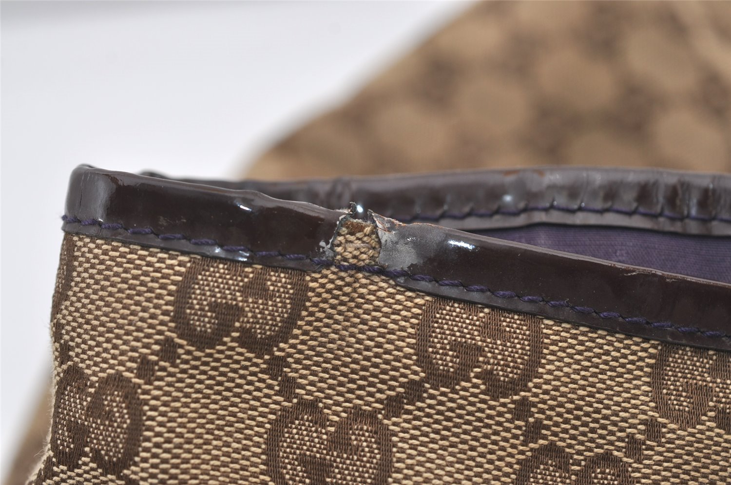 Authentic GUCCI Jolie Shoulder Hand Tote Bag GG Canvas Enamel 211976 Brown 3313J