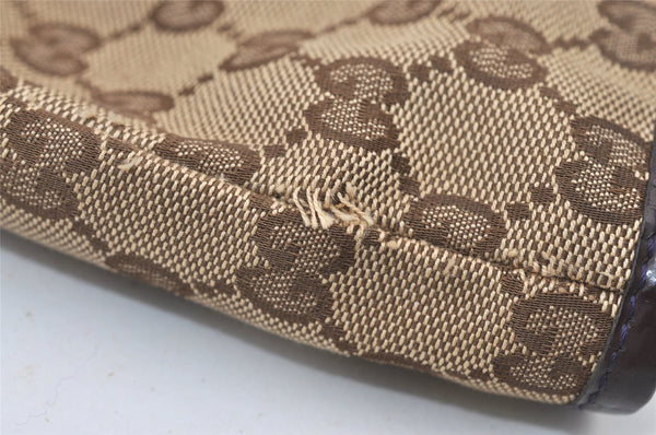 Authentic GUCCI Jolie Shoulder Hand Tote Bag GG Canvas Enamel 211976 Brown 3313J