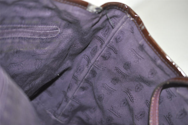 Authentic GUCCI Jolie Shoulder Hand Tote Bag GG Canvas Enamel 211976 Brown 3313J