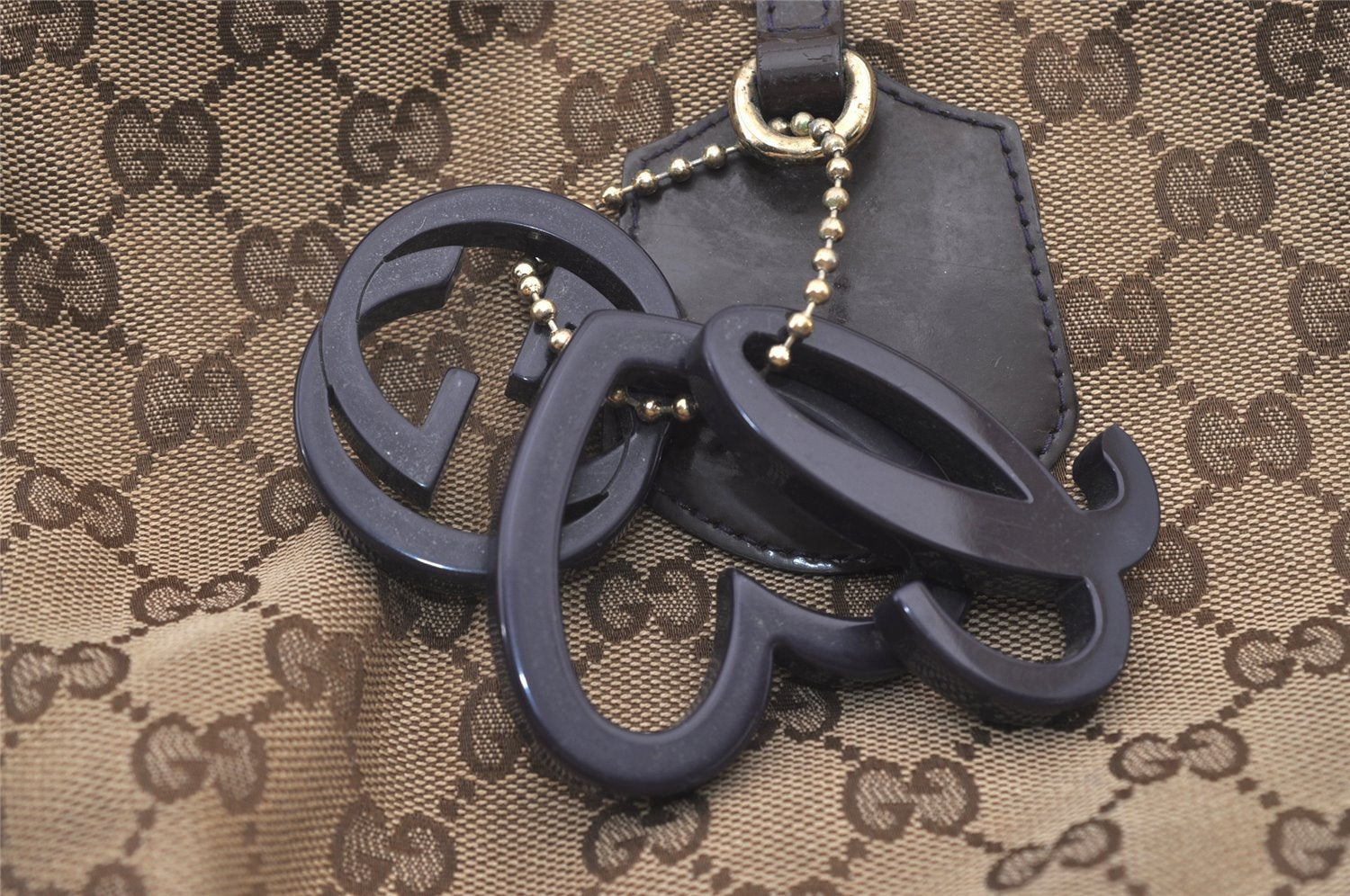 Authentic GUCCI Jolie Shoulder Hand Tote Bag GG Canvas Enamel 211976 Brown 3313J