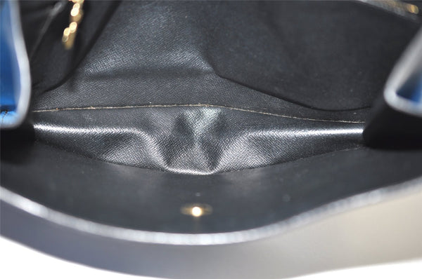 Authentic Louis Vuitton Epi Montaigne 27 Clutch Hand Bag Blue M52655 LV 3314I