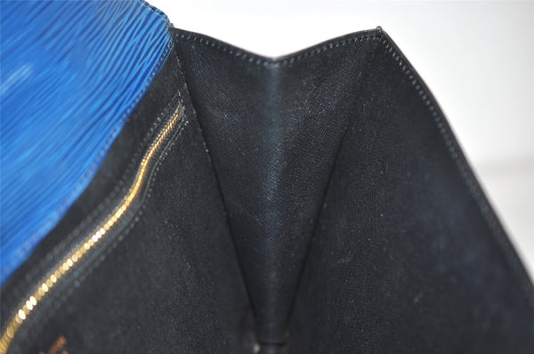 Authentic Louis Vuitton Epi Montaigne 27 Clutch Hand Bag Blue M52655 LV 3314I