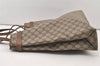 Authentic GUCCI Vintage Shoulder Tote Bag GG PVC Leather Brown 3314J
