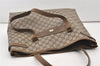 Authentic GUCCI Vintage Shoulder Tote Bag GG PVC Leather Brown 3314J