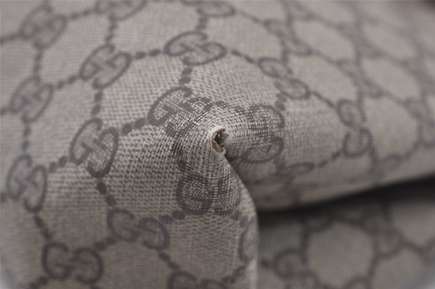 Authentic GUCCI Vintage Shoulder Tote Bag GG PVC Leather Brown 3314J