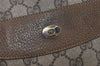 Authentic GUCCI Vintage Shoulder Tote Bag GG PVC Leather Brown 3314J