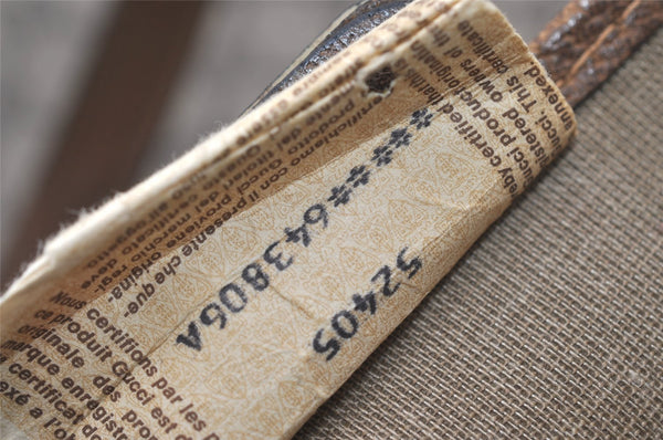 Authentic GUCCI Vintage Shoulder Tote Bag GG PVC Leather Brown 3314J