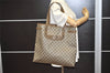 Authentic GUCCI Vintage Shoulder Tote Bag GG PVC Leather Brown 3314J