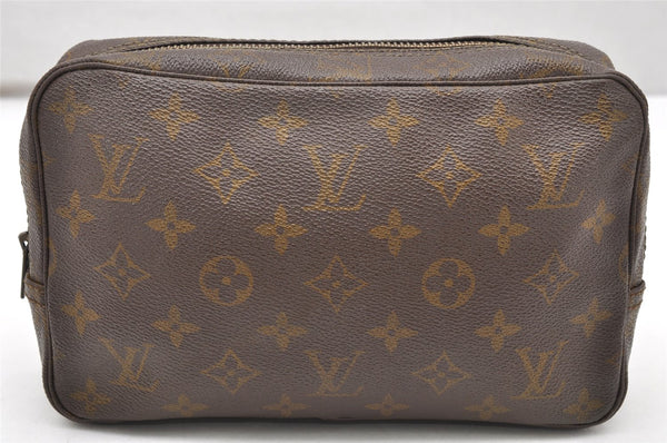 Auth Louis Vuitton Monogram Trousse Toilette 23 Clutch Hand Bag Old Model 3314K