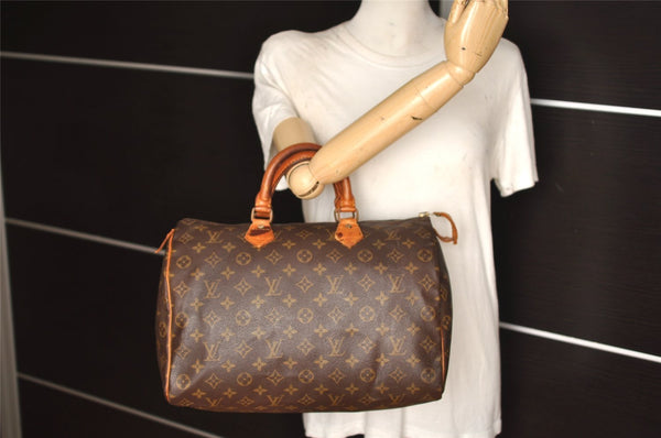 Authentic Louis Vuitton Monogram Speedy 35 Hand Boston Bag M41524 LV 3316K