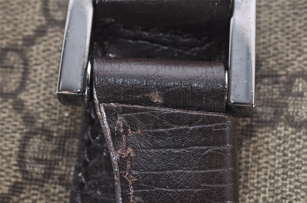 Authentic GUCCI Vintage Shoulder Tote Bag GG PVC Leather 114288 Brown 3318I