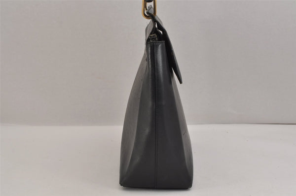 Authentic GUCCI Bamboo 2Way Shoulder Hand Bag Purse Leather Black 3318J